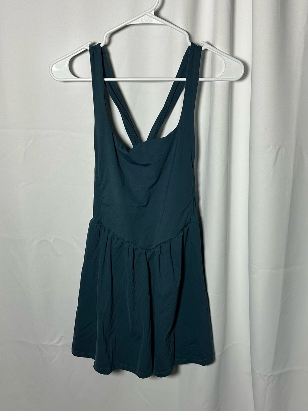 Teal Cross-Back Skater Dress athletic fabric XL